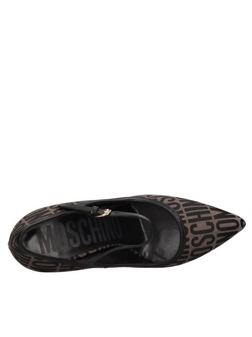 Décolleté in pelle e tessuto MOSCHINO | MN1008CC1H10130AMARRONE-NERO